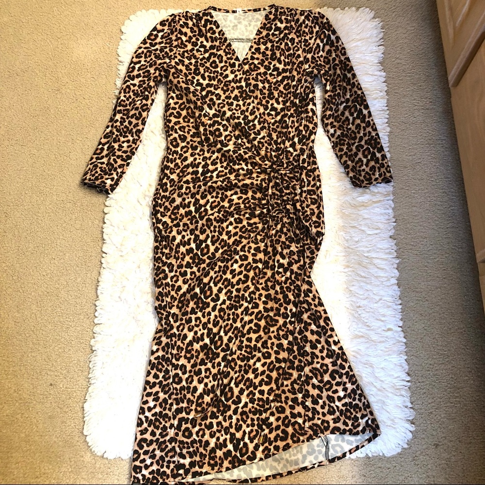 Shein Leopard Print Ruched Dress - Picture 5 of 10